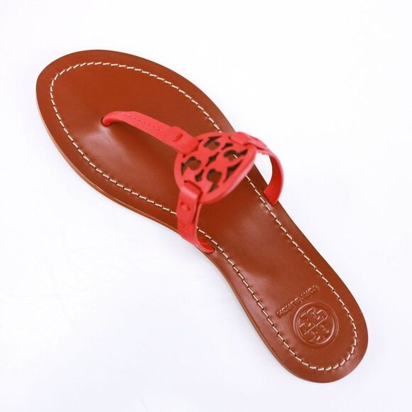 NIB Tory Burch GABRIEL Flats Thong Sandals in Brilliant Red - Picture 10 of 11